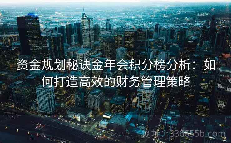 资金规划秘诀金年会积分榜分析：如何打造高效的财务管理策略