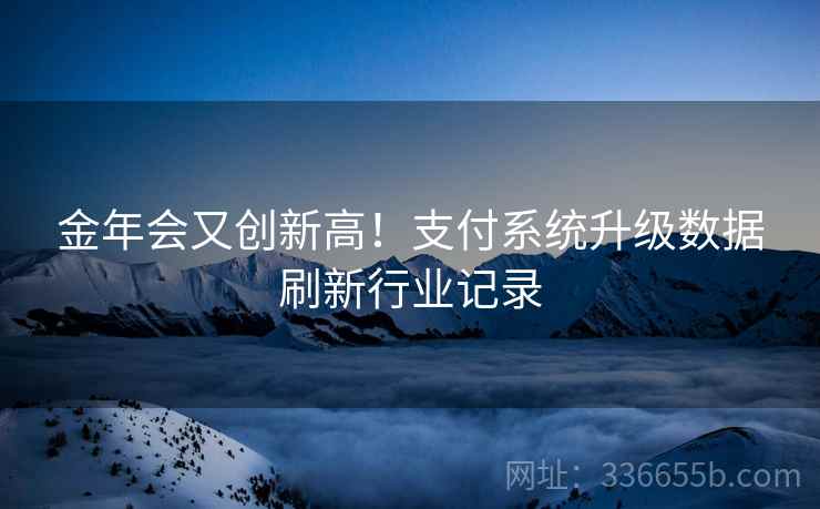 金年会又创新高！支付系统升级数据刷新行业记录