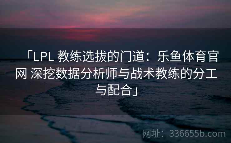 「LPL 教练选拔的门道：乐鱼体育官网 深挖数据分析师与战术教练的分工与配合」