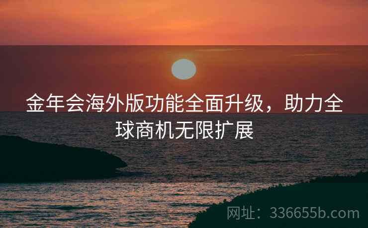金年会海外版功能全面升级，助力全球商机无限扩展
